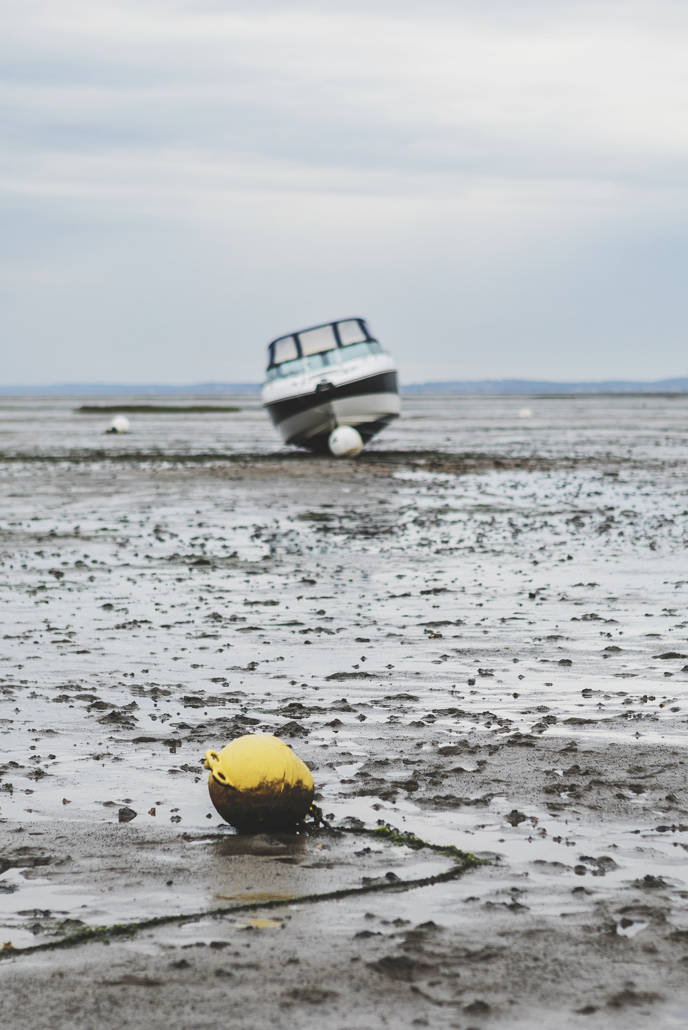 Boat during low tide in Andernos les Bains